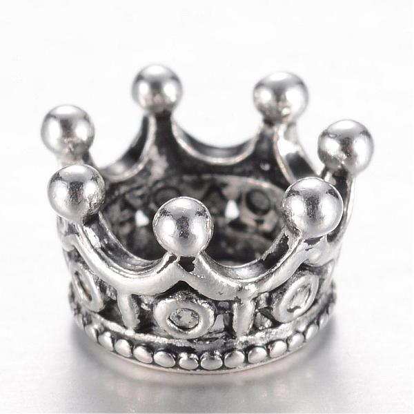 

PandaHall Alloy Beads, Crown, Large Hole Beads, Antique Silver, 10.5x7mm, Hole: 6mm Alloy Crown