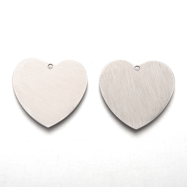 

PandaHall 304 Stainless Steel Pendants, Stamping Blank Tag, Laser Cut, Double Side Drawbench Effect, Heart, Stainless Steel Color...