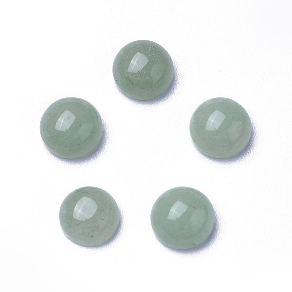 

PandaHall Natural Green Aventurine Cabochons, Half Round/Dome, 7x3.5~4mm Green Aventurine Half Round