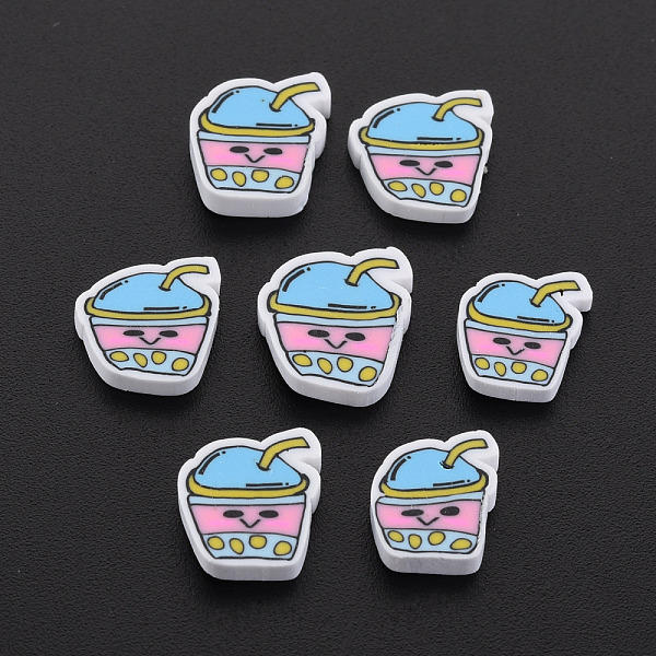 

PandaHall Handmade Polymer Clay Cabochons, Drink, Light Sky Blue, 8~11.5x8.5~9x2mm, about 5000pcs/1000g Polymer Clay Others