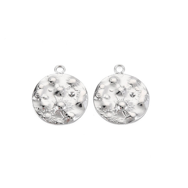 

PandaHall 304 Stainless Steel Pendants, Flat Round, Stainless Steel Color, 18x15x2mm, Hole: 1.8mm 304 Stainless Steel Flat Round