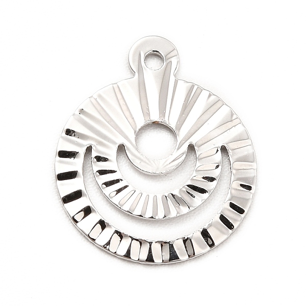 

PandaHall Rack Plating Brass Pendants, Long-Lasting Plated, Flat Round Charm, Platinum, 14.5x12x0.8mm, Hole: 1mm Brass Flat Round
