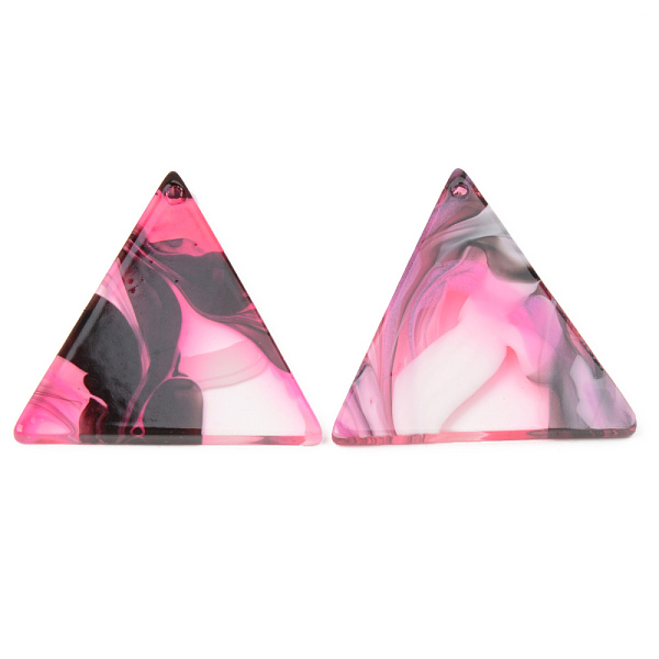 

PandaHall Acrylic Pendants, for DIY Bracelet Necklace Earring Jewelry Craft Making, Triangle, Hot Pink, 34x32x2mm, Hole: 1.5mm Acrylic...