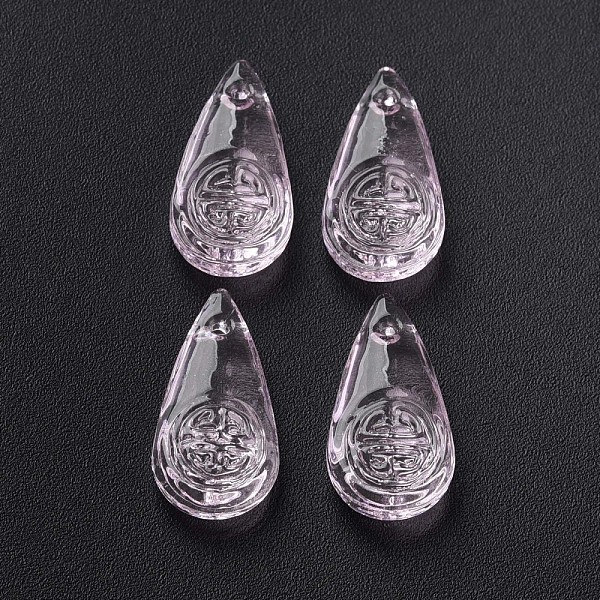 

PandaHall Transparent Handmade Bumpy Lampwork Beads, Teardrop, Pink, 23x11.5x6mm, Hole: 1.5mm Lampwork Teardrop Pink
