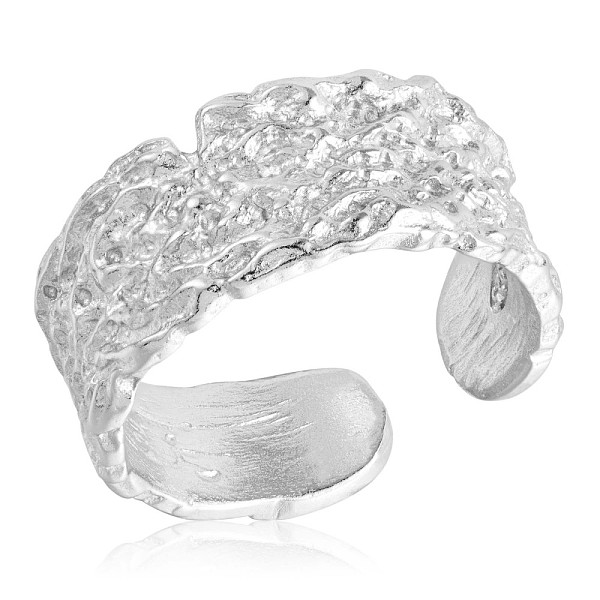 925 массивное открытое кольцо-манжета из серебра с родиевым покрытием для женщин