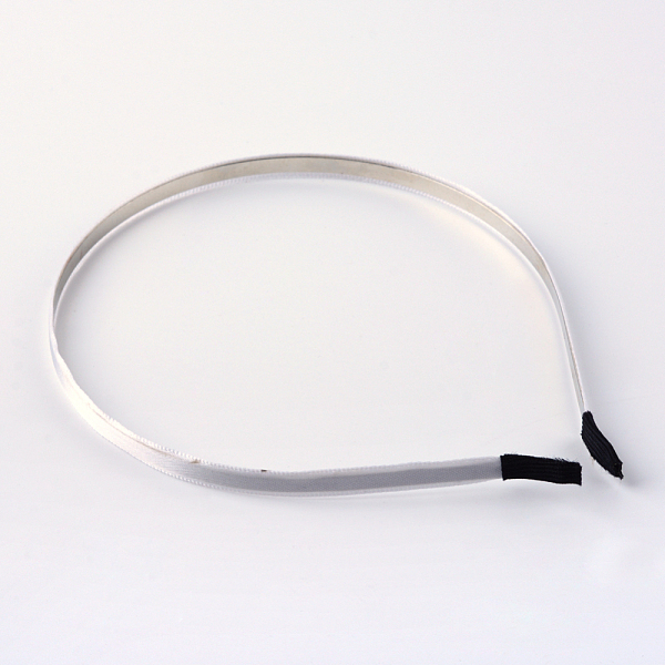 

PandaHall Hair Accessories Iron Hair Bands, with Grosgrain Ribbon, White, 126.5mm Iron White