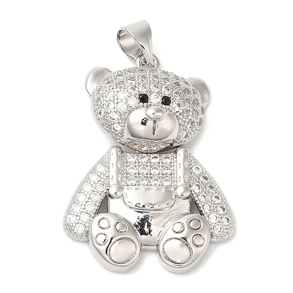 

PandaHall Brass with Cubic Zirconia Pendants, Jewelry for Women, Long-Lasting Plated, Bear Charm, Clear, 27.5x20.5x5mm, Hole: 3.5x5mm...