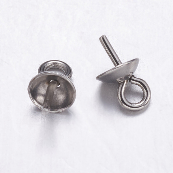 304 Edelstahlbecher Pearl Peg Bails Pin Anhänger