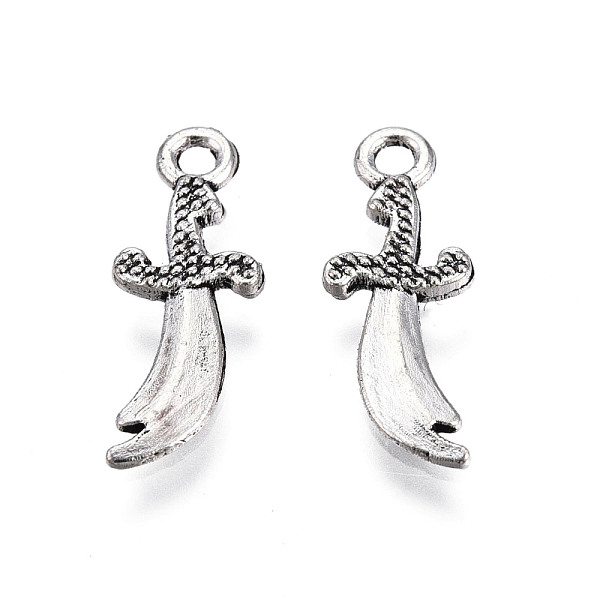 

PandaHall Tibetan Style Alloy Pendants, Cadmium Free & Lead Free, Knife, Antique Silver, 19.5x7x1.5mm, Hole: 1.6mm, about 2750pcs/1000g...