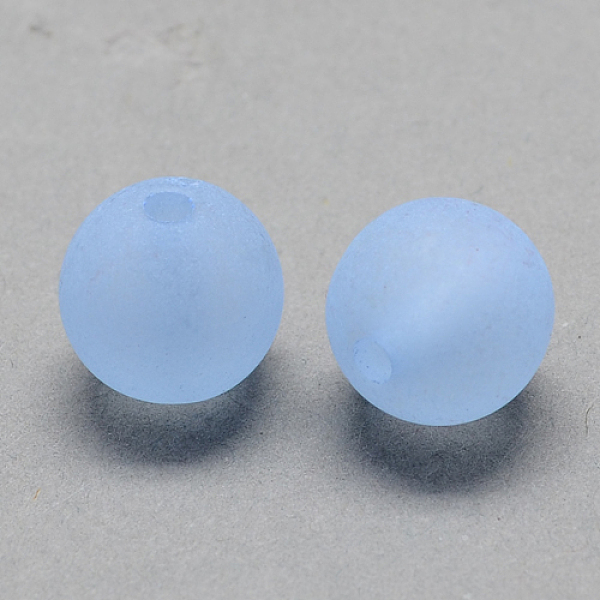 

PandaHall Transparent Acrylic Ball Beads, Frosted Style, Round, Light Sky Blue, 6mm, Hole: 1mm, about 4200pcs/500g Acrylic Round