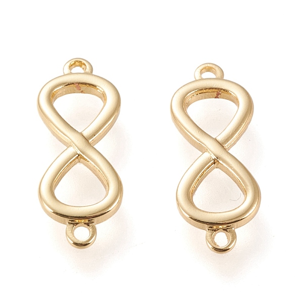 

PandaHall Brass Links Connectors, Long-Lasting Plated, Infinity, Real 18K Gold Plated, 16.5x6.5x1.5mm, Hole: 1mm Brass Infinity