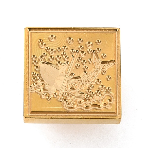 PandaHall DIY Scrapbook, Brass Wax Seal Stamp Head, Fish Pattern, 25x25x14mm Brass Fish