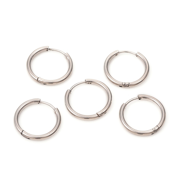 

PandaHall 201 Stainless Steel Huggie Hoop Earrings, with 316 Surgical Stainless Steel Pins, Ring, Stainless Steel Color, 18x2mm, Pin: 1mm...