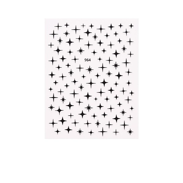 

PandaHall Nail Art Stickers Decals, Self Adhesive, for Nail Tips Decorations, Star, Black, 10.1x7.9x0.04cm Paper Star Black