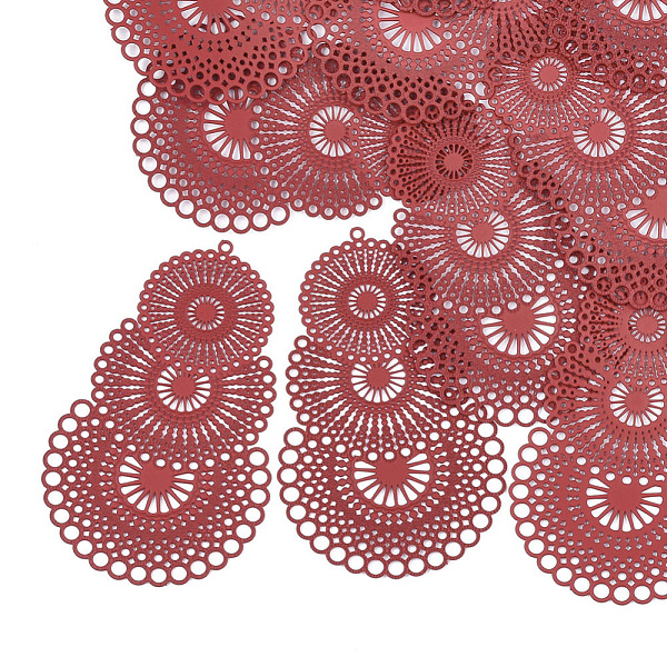 

PandaHall 430 Stainless Steel Chandelier Components Links, Spray Painted, Etched Metal Embellishments, Red, 56.5x35x0.3mm, Hole: 1.2~2mm 430...