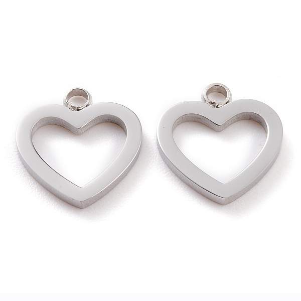 

PandaHall 304 Stainless Steel Charms, Laser Cut, Heart, Stainless Steel Color, 13x12x1.5mm, Hole: 1.6mm 304 Stainless Steel Heart