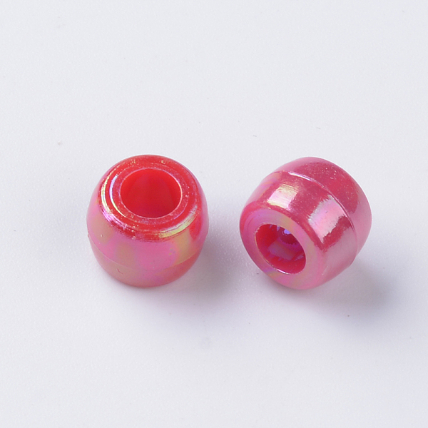 

PandaHall Opaque Acrylic European Beads, AB Color Plated, Large Hole Beads, Rondelle, Mixed Color, 8x6mm, Hole: 4mm, about 2380pcs/500g..., Multicolor