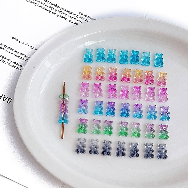 

PandaHall Transparent Gradient Color Acrylic Beads, Bear, Mixed Color, 15.9x10.5x7.2mm, Hole: 2mm Acrylic Bear Multicolor