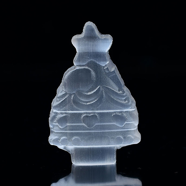 

PandaHall Gesso Christmas Tree Carved Figurines, for Home Desktop Decoration, Clear, 12x45x70mm Gesso Christmas Tree Clear