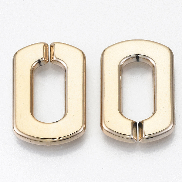 

PandaHall UV Plating Acrylic Linking Rings, Quick Link Connectors, for Cross Chains Making, Rectangle, Light Gold, 31x21x4.5mm, Inner...