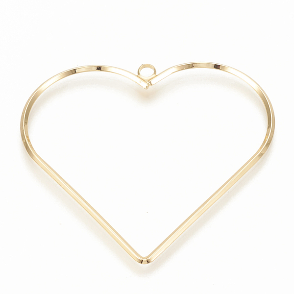 

PandaHall Brass Pendants, Heart, Nickel Free, Real 18K Gold Plated, 49x52.5x1.5mm, Hole: 2.5mm Brass Heart