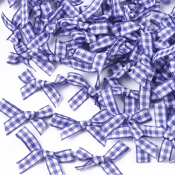 

PandaHall Handmade Woven Costume Accessories, Tartan Pattern Ribbon Bowknot, Medium Slate Blue, 22~26x25~35x2~5mm Ribbon Bowknot