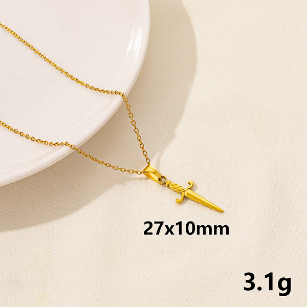 

PandaHall Stylish Stainless Steel Sword Pendant Necklace for Women Stainless Steel