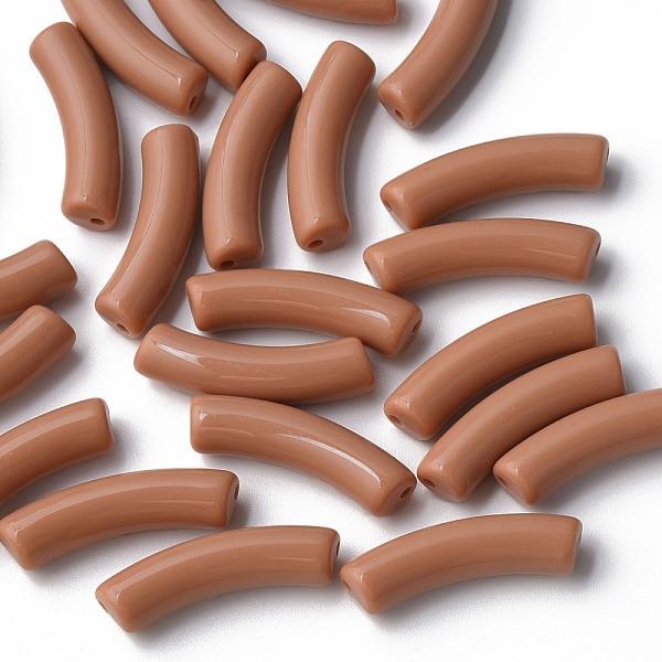 

PandaHall Opaque Acrylic Beads, Curved Tube, Chocolate, 32x10x8mm, Hole: 1.8mm Acrylic Tube Brown