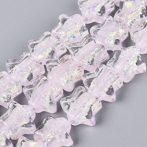 Perles à la main en verre de feuille brins