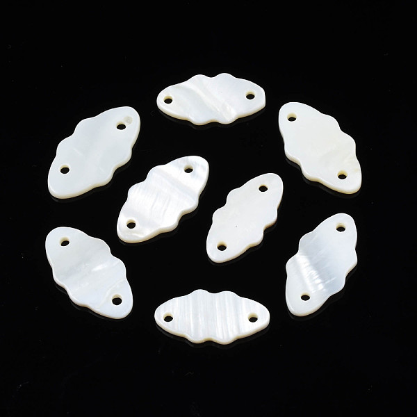 

PandaHall Natural Freshwater Shell Connector Charms, Oval, 19~21x9.5~11x1.5~2mm, Hole: 1.5mm Shell Oval