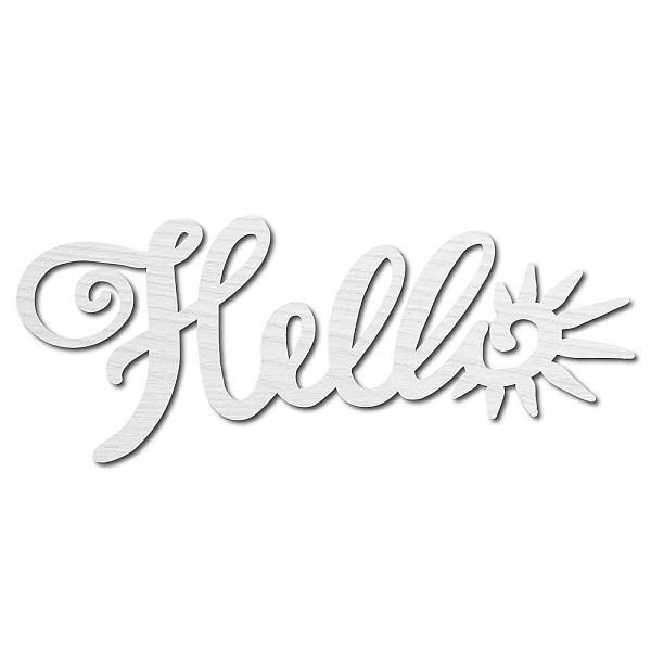 

PandaHall Laser Cut Basswood Wall Sculpture, for Home Decoration Kitchen Supplies, Word Hello, White, 120x300x5mm Wood Word White