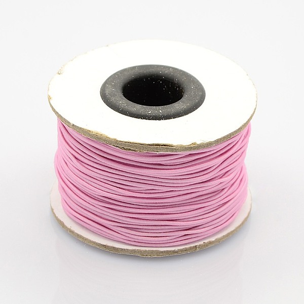

PandaHall Elastic Round Jewelry Beading Cords Nylon Threads, Pink, 1.2mm, about 100yards/roll(300 feet/roll) Elastic Fibre Round Pink