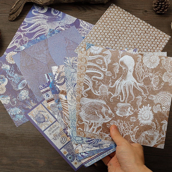 

PandaHall 16 Sheets 16 Styles Ocean Theme Scrapbook Paper Pad, for DIY Album Scrapbook, Greeting Card, Background Paper, Diary Decorative...