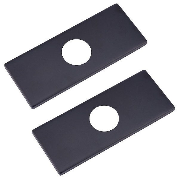 

PandaHall UNICRAFTALE 2Pcs 34.5mm Black Hole Covers Deck Plate for Bathroom Faucet 304 Stainless Steel Sink Cover Plate Rectangle 3-to-1...