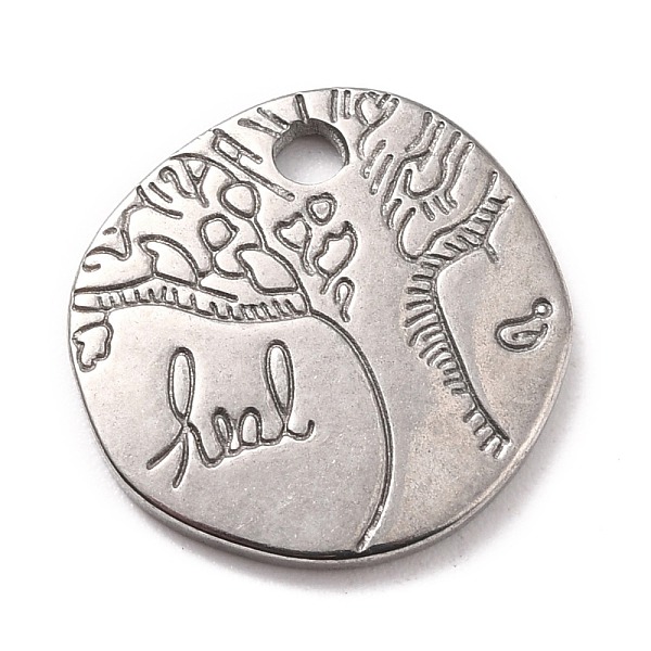 

PandaHall 304 Stainless Steel Pendants, Textured, Flat Round with Tree, Stainless Steel Color, 16x16x2mm, Hole: 2mm 304 Stainless Steel Flat...