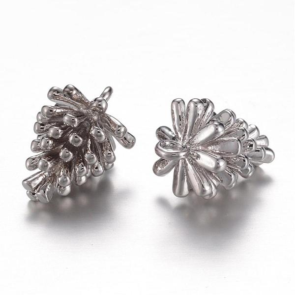 

PandaHall Long-Lasting Plated Brass Charms, Pine Cone, Cadmium Free & Nickel Free & Lead Free, Real Platinum Plated, 13.5x10mm, Hole: 1.5mm...