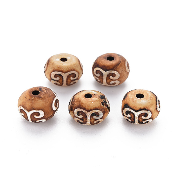 

PandaHall Tibetan Style dZi Beads, Natural Tibetan Agate Beads, Rondelle, Auspicious Cloud Pattern, 14x9~12mm, Hole: 2~2.5mm Tibetan Agate...