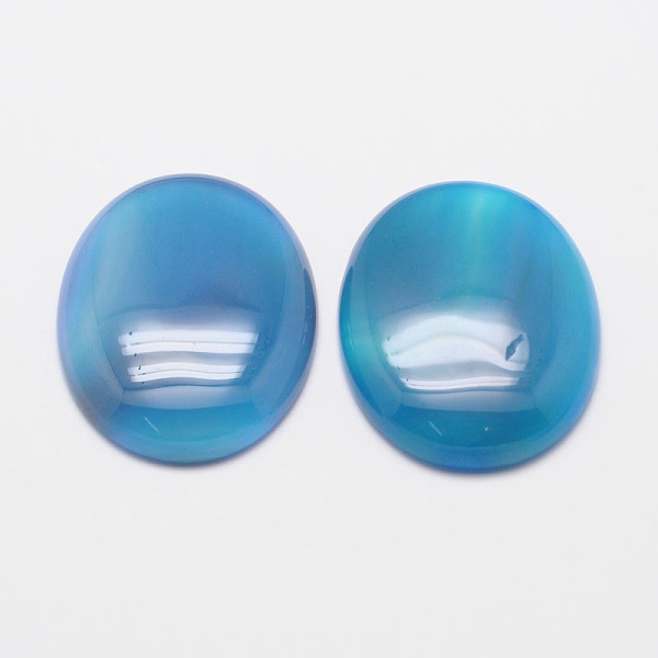 

PandaHall Dyed Oval Natural Blue Agate Cabochons, 25x18x6mm Natural Agate Oval Blue
