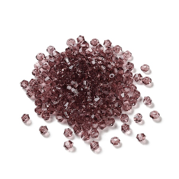 

PandaHall Transparent Glass Beads, Bicone, Indian Red, 4x4x3.5mm, Hole: 1mm, 720pcs/bag Glass Bicone
