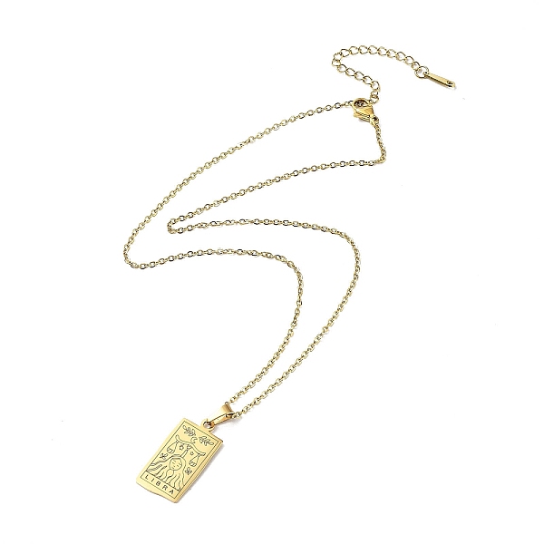 

PandaHall Rectangle with Twelve Constellations Pendant Necklaces, 304 Stainless Steel Cable Chains Necklaces, Golden, Libra, 15.98 inch...