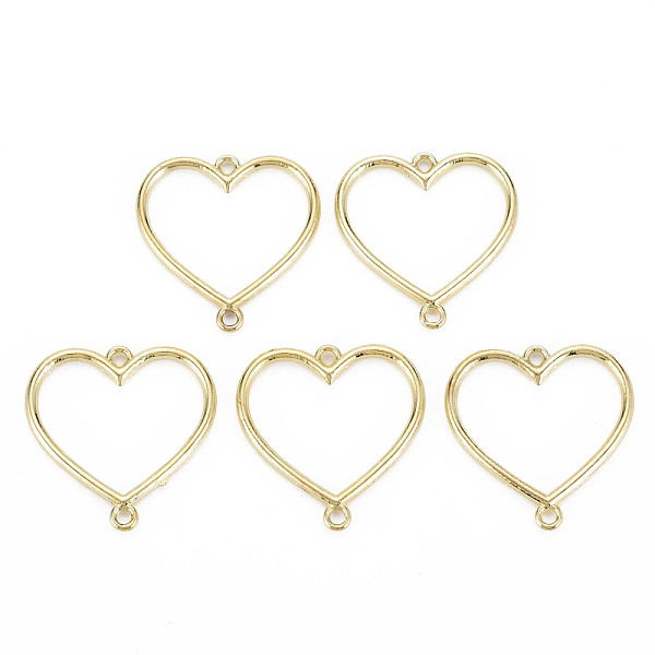 

PandaHall Alloy Links Connectors, Cadmium Free & Nickel Free & Lead Free, Heart, Light Gold, 24x23.5x1.5mm, Hole: 1.6mm Alloy Heart