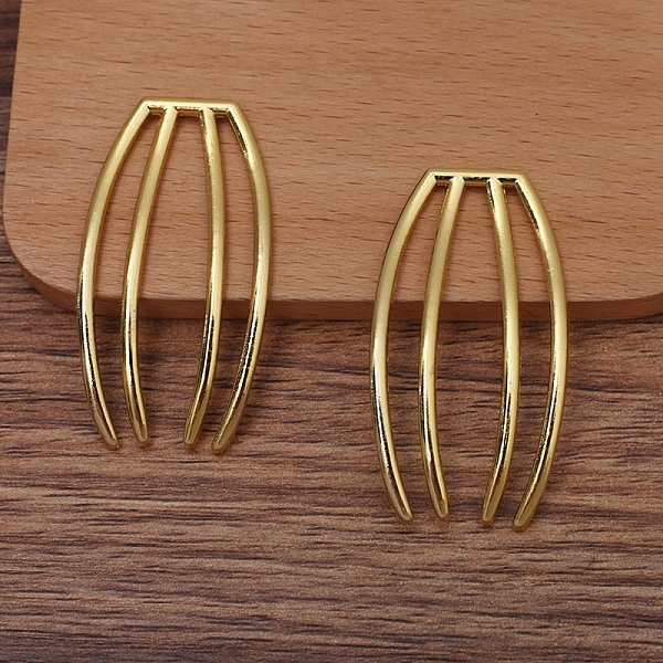 

PandaHall Alloy Hair Comb Findings, Golden, 50x27x2mm Brass