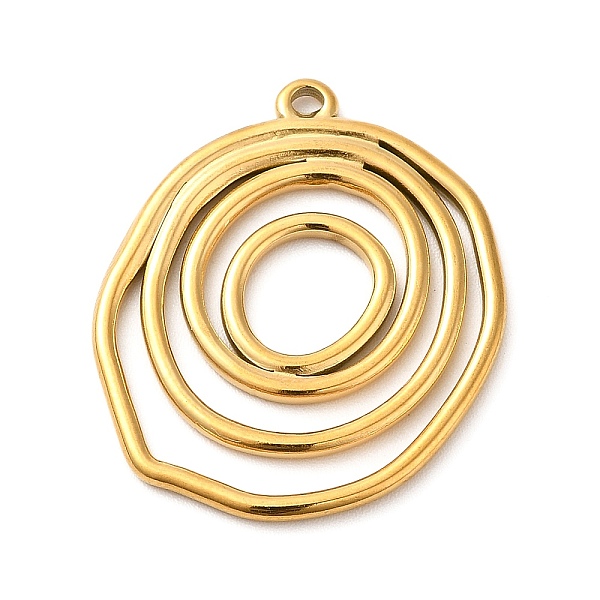 

PandaHall Ion Plating(IP) 304 Stainless Steel Pendants, Irregular Flat Round Charm, Golden, 28x23x2mm, Hole: 1.4mm 304 Stainless Steel Flat...