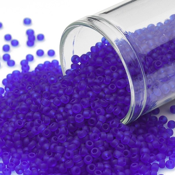 

PandaHall TOHO Round Seed Beads, Japanese Seed Beads, (8F) Transparent Frost Dark Sapphire, 11/0, 2.2mm, Hole: 0.8mm, about 1110pcs/10g..., Blue