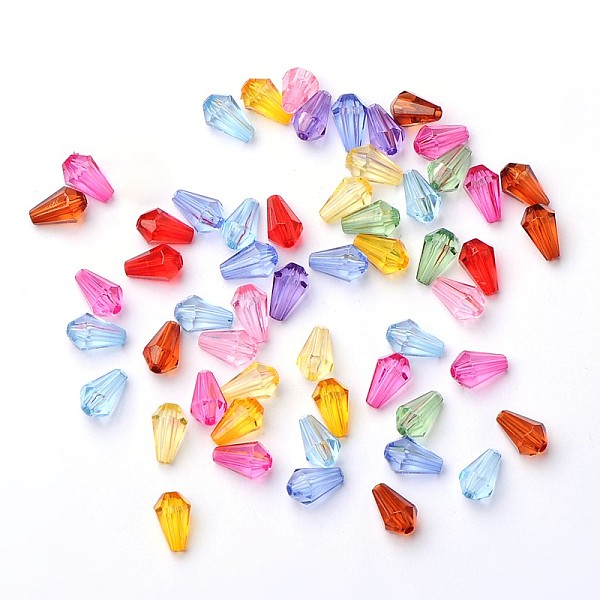

PandaHall Transparent Acrylic Beads, teardrop, Mixed-Color, Dyed, about 9mm long, 6mm wide, hole:1.2mm Acrylic Teardrop Multicolor