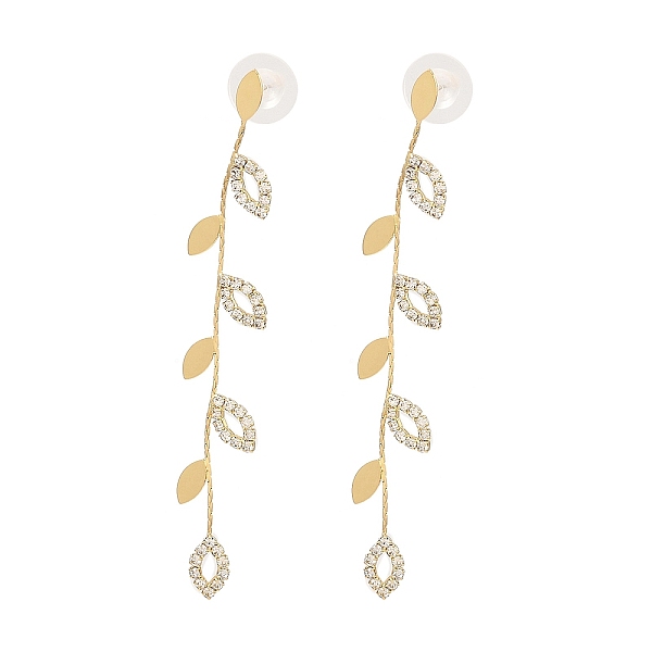 

PandaHall Cubic Zirconia Chains Tassel Earrings, Brass Dangle Stud Earrings, Golden, 78x12mm Cubic Zirconia Clear