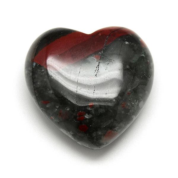 

PandaHall Natural Bloodstone Healing Stones, Heart Love Stones, Pocket Palm Stones for Reiki Balancing, 29~30x30~31x12~15mm Bloodstone Heart