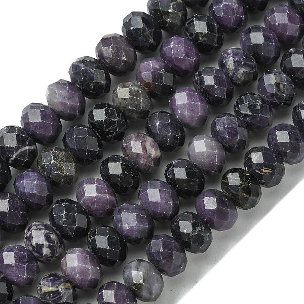 

PandaHall Natural Sugilite Beads Strands, Faceted, Rondelle, 8.5~9x6.5~7mm, Hole: 0.9mm, about 60pcs/strand, 16.06''(40.8cm) Sugilite...