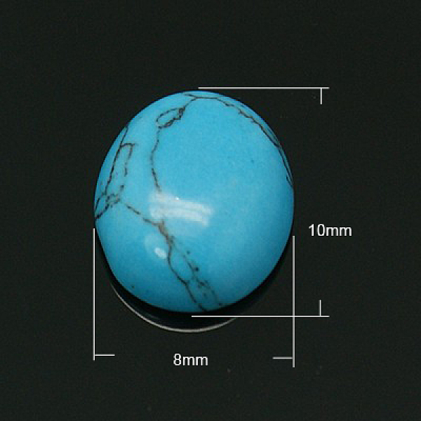 

PandaHall Gemstone Cabochons, Turquoise, Dayed, Oval, Sky Blue, 10x8x3mm Synthetic Turquoise Oval Blue