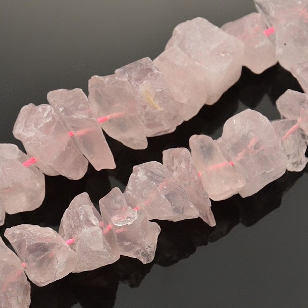 

PandaHall Natural Rose Quartz Nuggets Bead Strands, 12~16x6~15mm, Hole: 1mm, about 15.7 inch Rose Quartz Nuggets